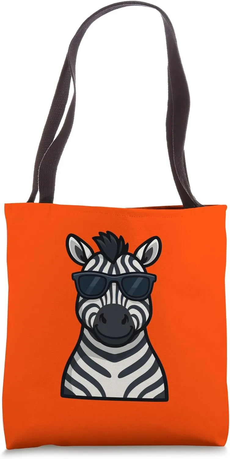 Cool Zebra in Sunglasses Summer Tote Bag