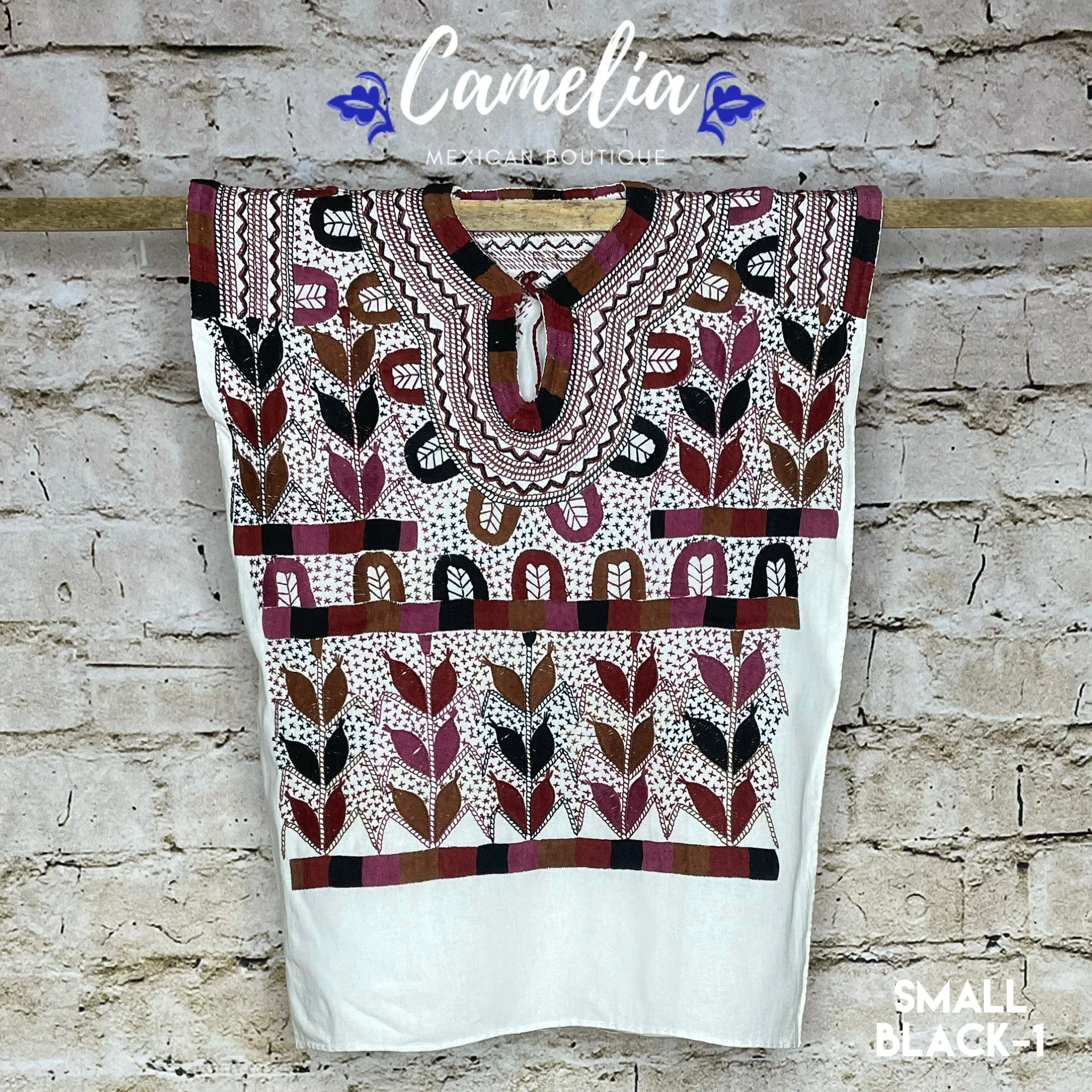 Corn Motif Mexican Blouse Sleeveless