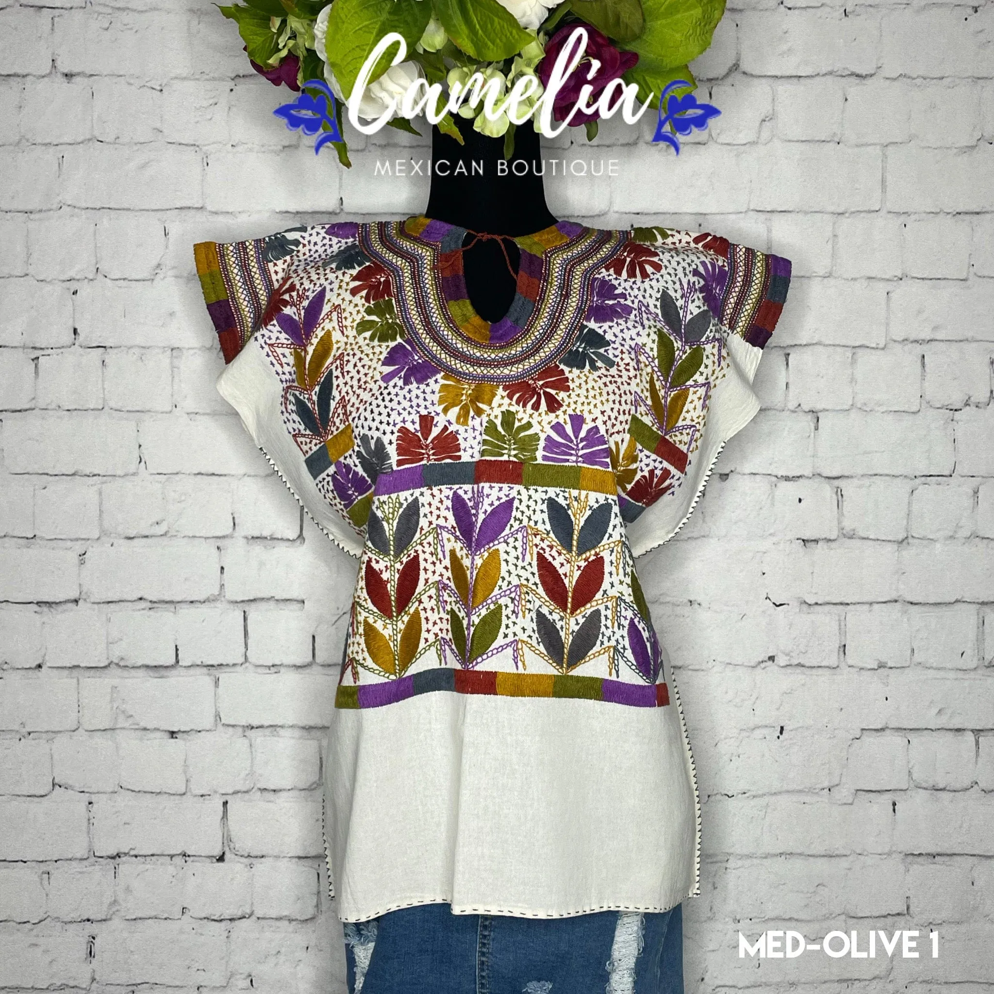 Corn Motif Mexican Blouse Sleeveless