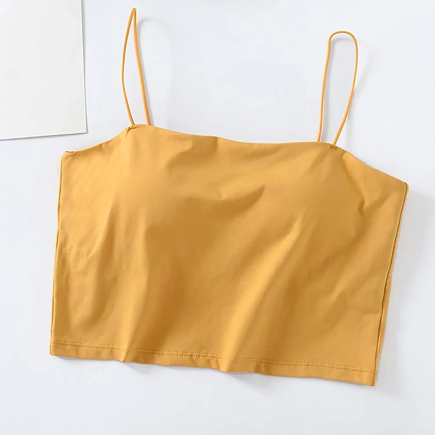Crop Tops for Women, Basic Workout Camisole Spaghetti Strap Tank Top Sleeveless Cami Bottom Shirt for Yoga Sports Gym