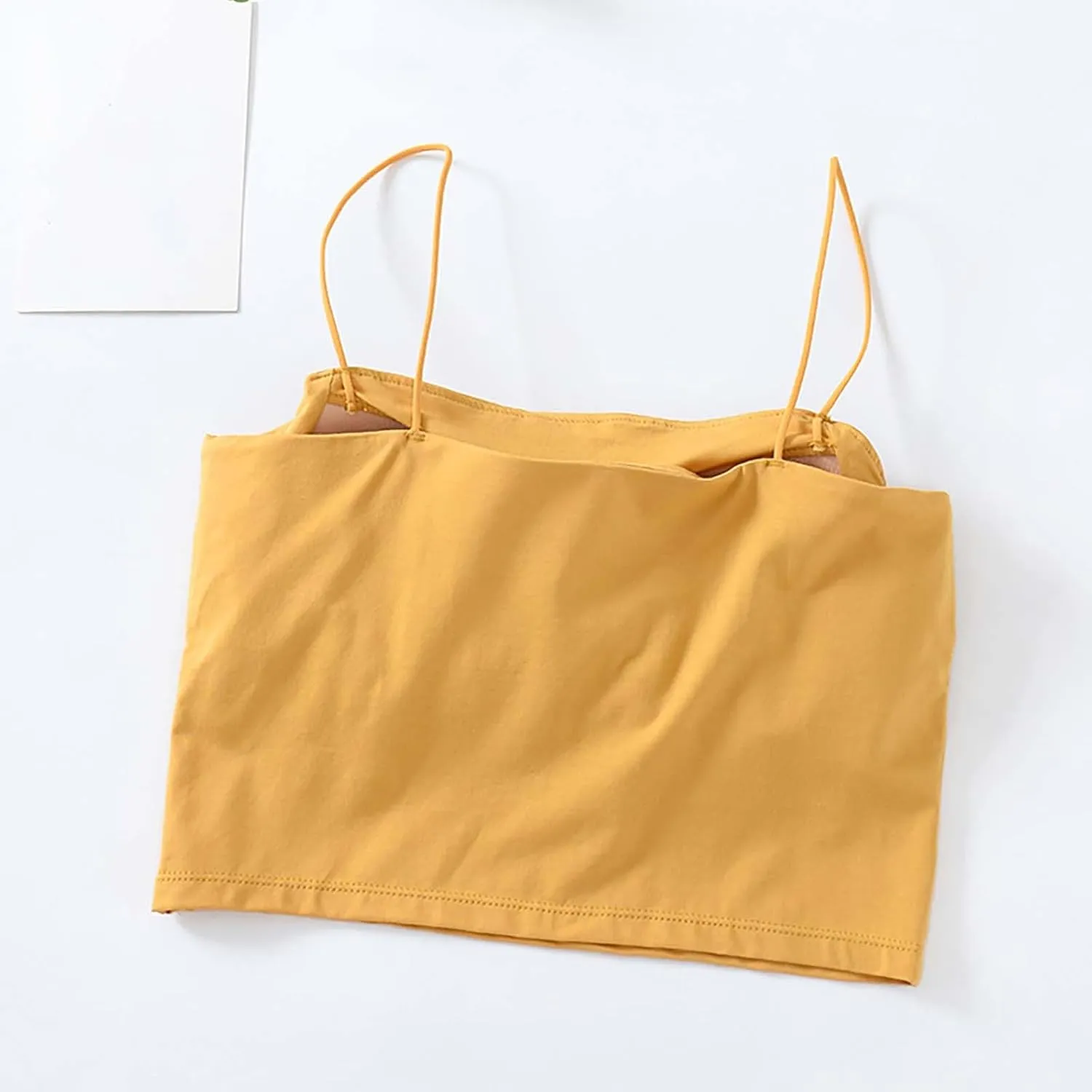 Crop Tops for Women, Basic Workout Camisole Spaghetti Strap Tank Top Sleeveless Cami Bottom Shirt for Yoga Sports Gym