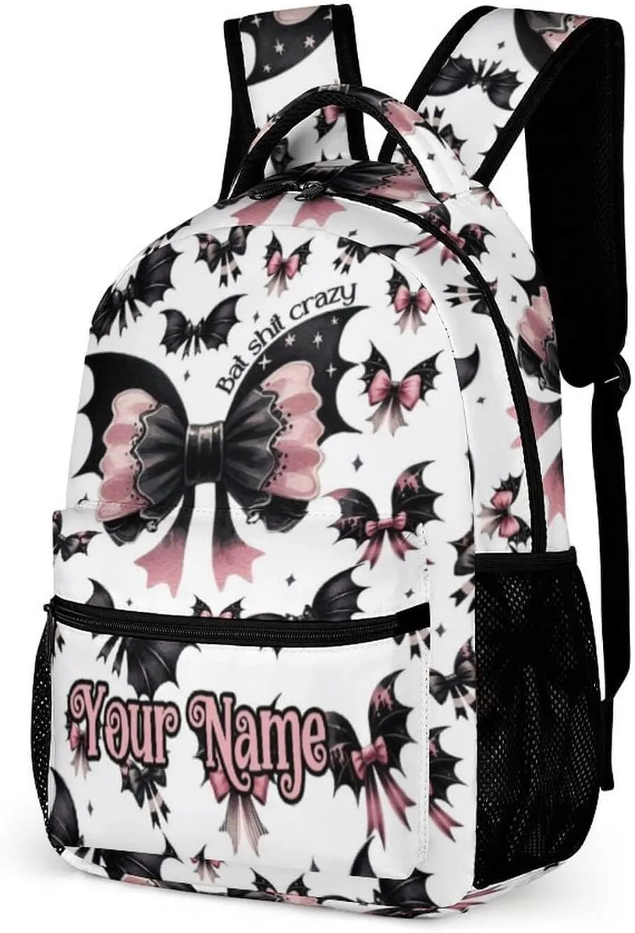 Custom Halloween Backpack for Kids Girls Boys School, 16 Inches Cool Halloween Theme Bookbag, Adjustable, Lightweight, Large Capacity, Colorful Halloween Backpack for School