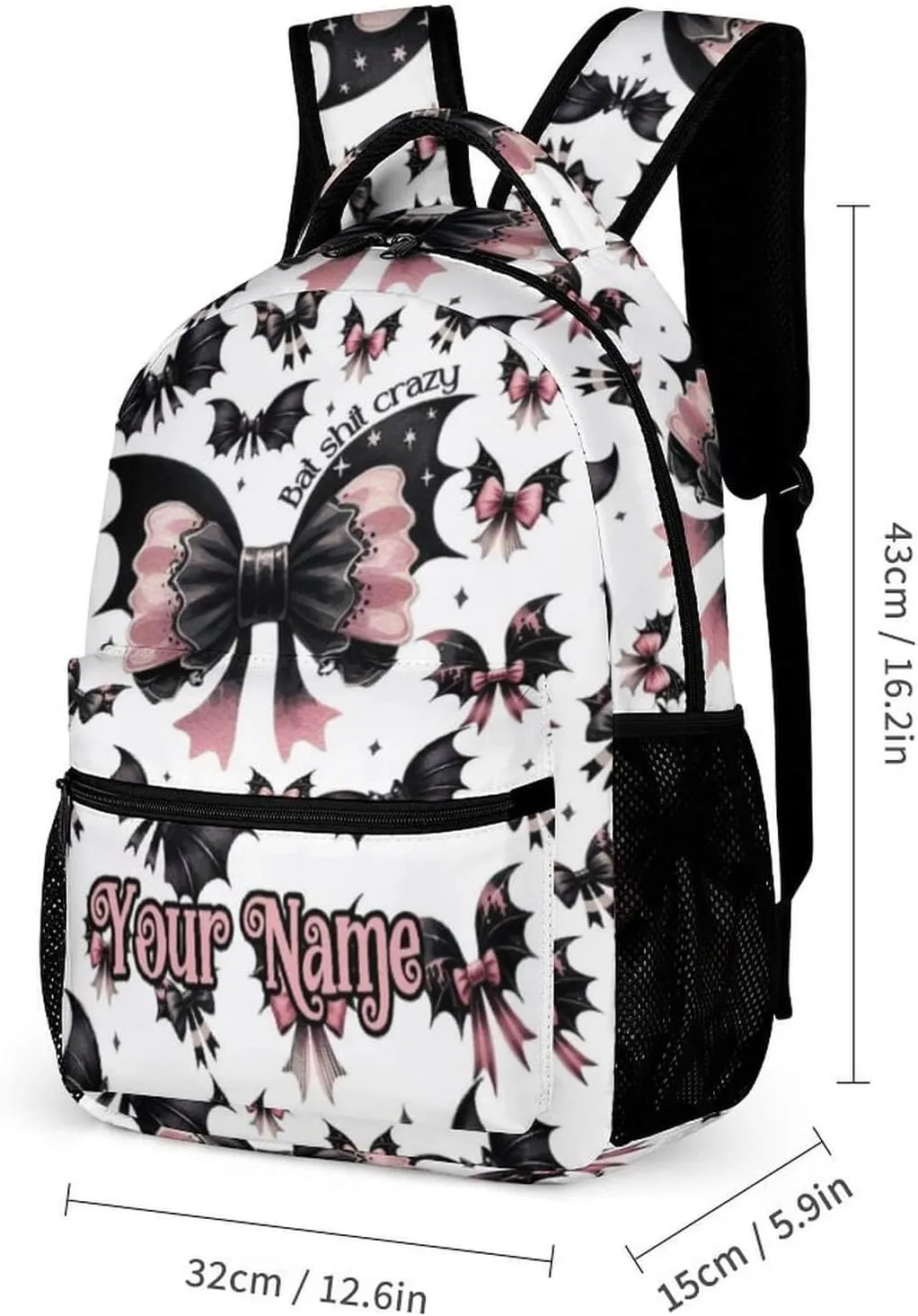 Custom Halloween Backpack for Kids Girls Boys School, 16 Inches Cool Halloween Theme Bookbag, Adjustable, Lightweight, Large Capacity, Colorful Halloween Backpack for School