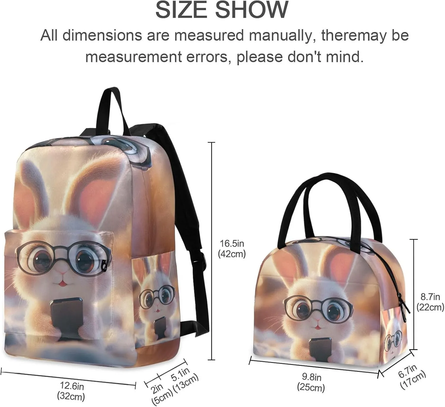 Cute Bunny Childrens Backpacks Cooler Bags Insulated Water Proof, Back Packs Elementary Boys