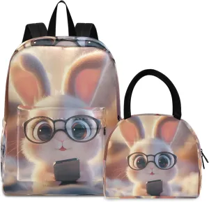 Cute Bunny Childrens Backpacks Cooler Bags Insulated Water Proof, Back Packs Elementary Boys