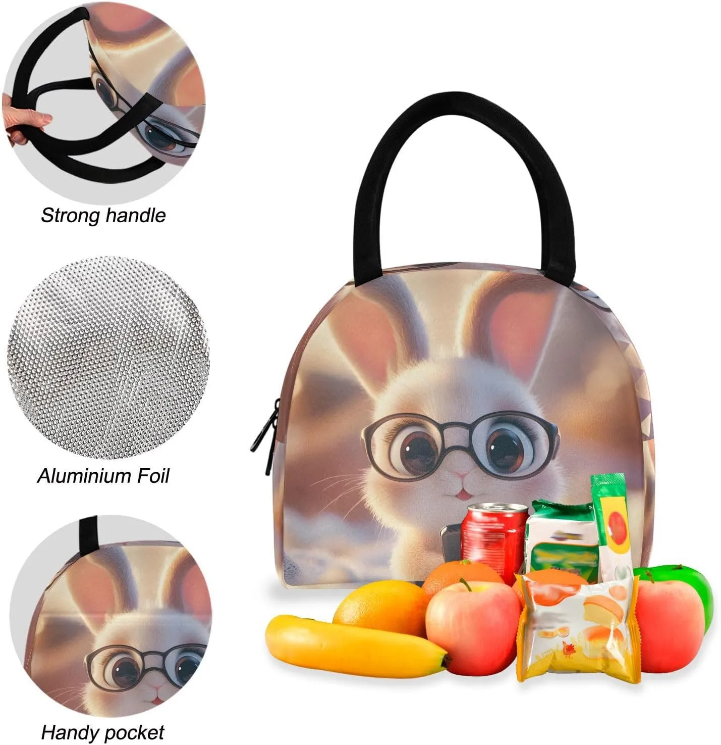 Cute Bunny Childrens Backpacks Cooler Bags Insulated Water Proof, Back Packs Elementary Boys