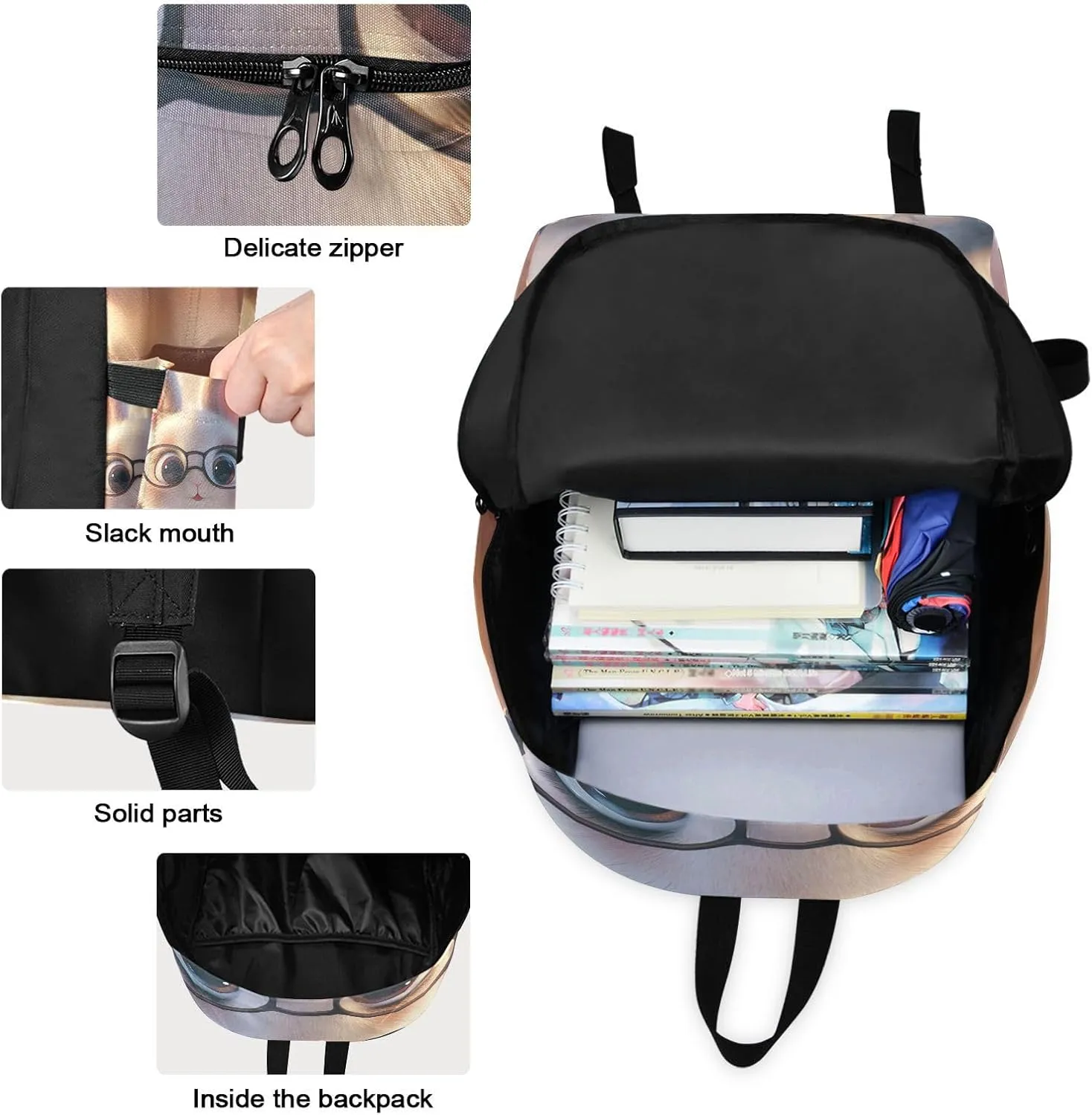 Cute Bunny Childrens Backpacks Cooler Bags Insulated Water Proof, Back Packs Elementary Boys