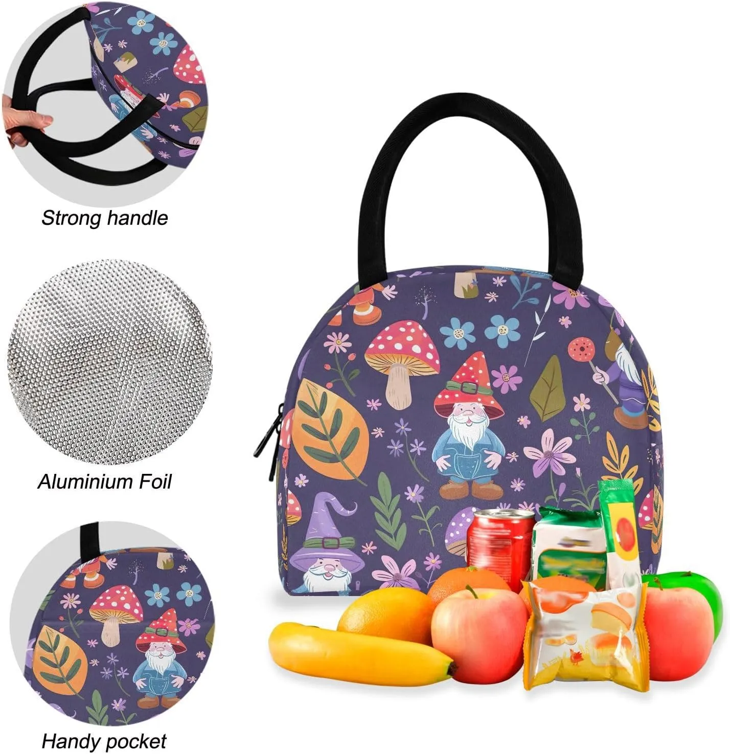 Cute Gnome Purple Childrens Backpacks Camping Backpack Waterproof, Backpack Elementary Kids Boys