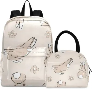 Cute Rabbits Childrens Backpacks Waterproof Backpack Cooler Bag, Kids Bags School