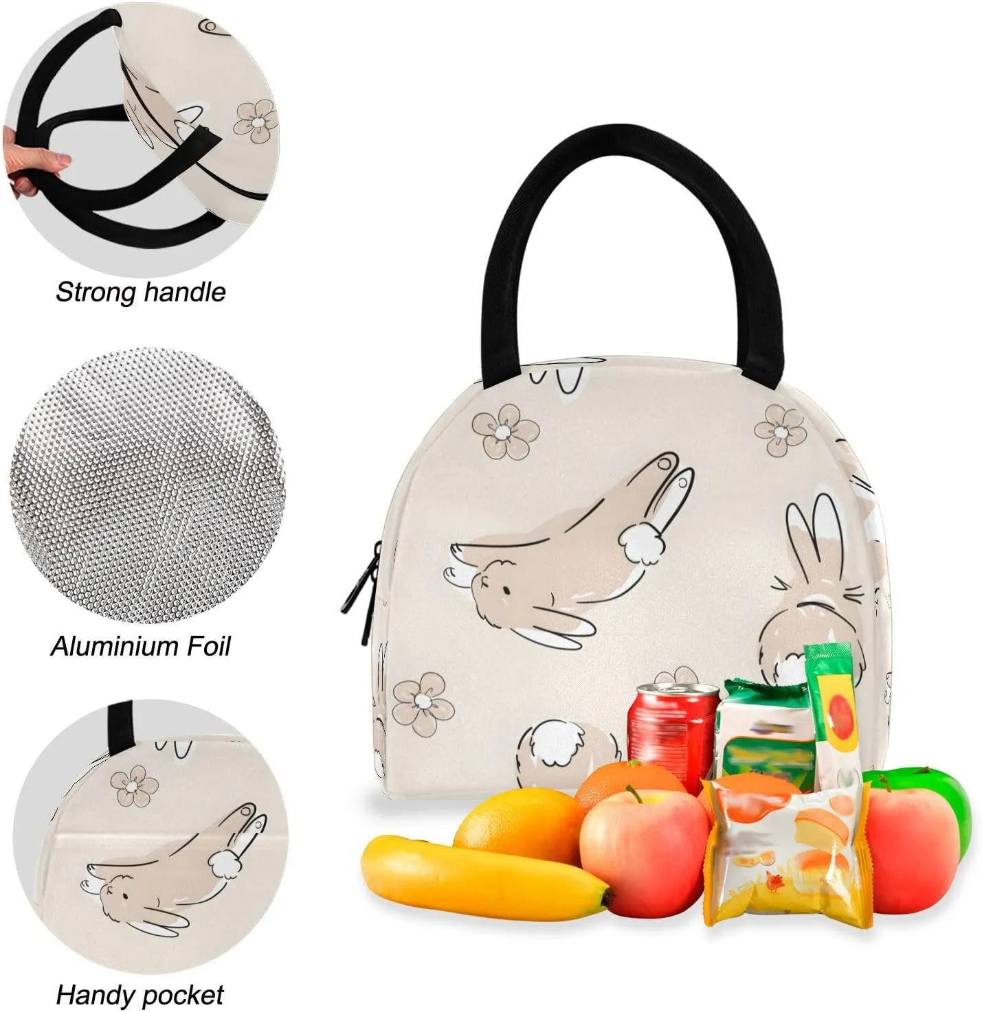 Cute Rabbits Childrens Backpacks Waterproof Backpack Cooler Bag, Kids Bags School