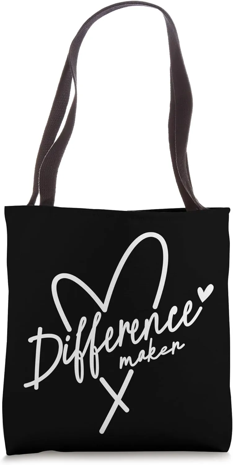 Difference Maker Tee Gift for Teacher Nurse Doctor Educator Tote Bag