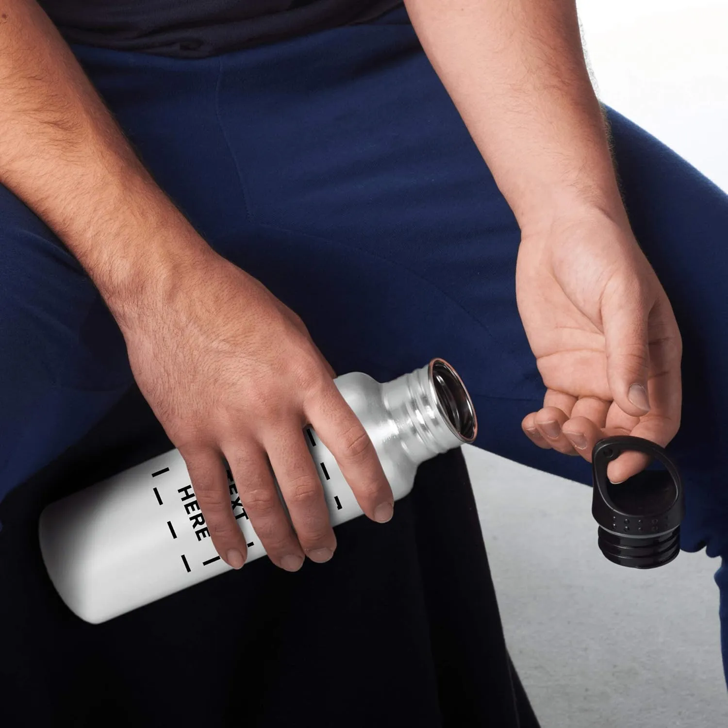 DISCOUNT PROMOS Custom Stainless Steel Water Bottles 26 oz. Set of 10, Personalized Bulk Pack - Reusable, Leak Proof, Perfect for Gym, Hiking, Camping, Outdoor Sports - Silver