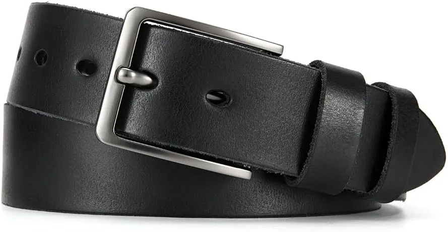 DOOPAI Men's Genuine Leather Casual Belt -Full Grain Leather Belt for Men- 1.5" Handmade Jeans Belt with Gift Box