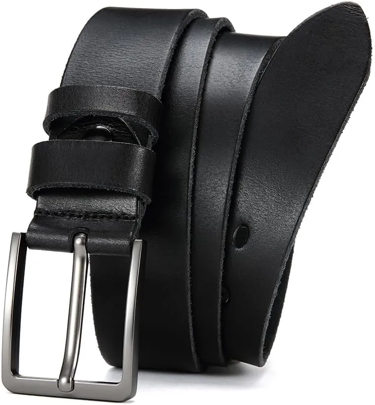 DOOPAI Men's Genuine Leather Casual Belt -Full Grain Leather Belt for Men- 1.5" Handmade Jeans Belt with Gift Box