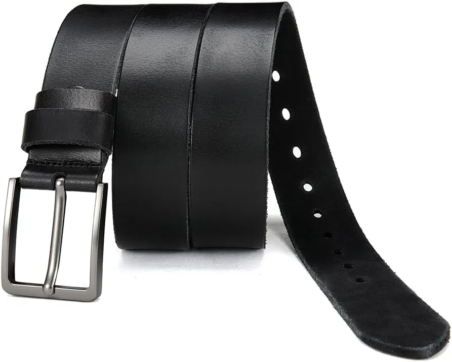 DOOPAI Men's Genuine Leather Casual Belt -Full Grain Leather Belt for Men- 1.5" Handmade Jeans Belt with Gift Box