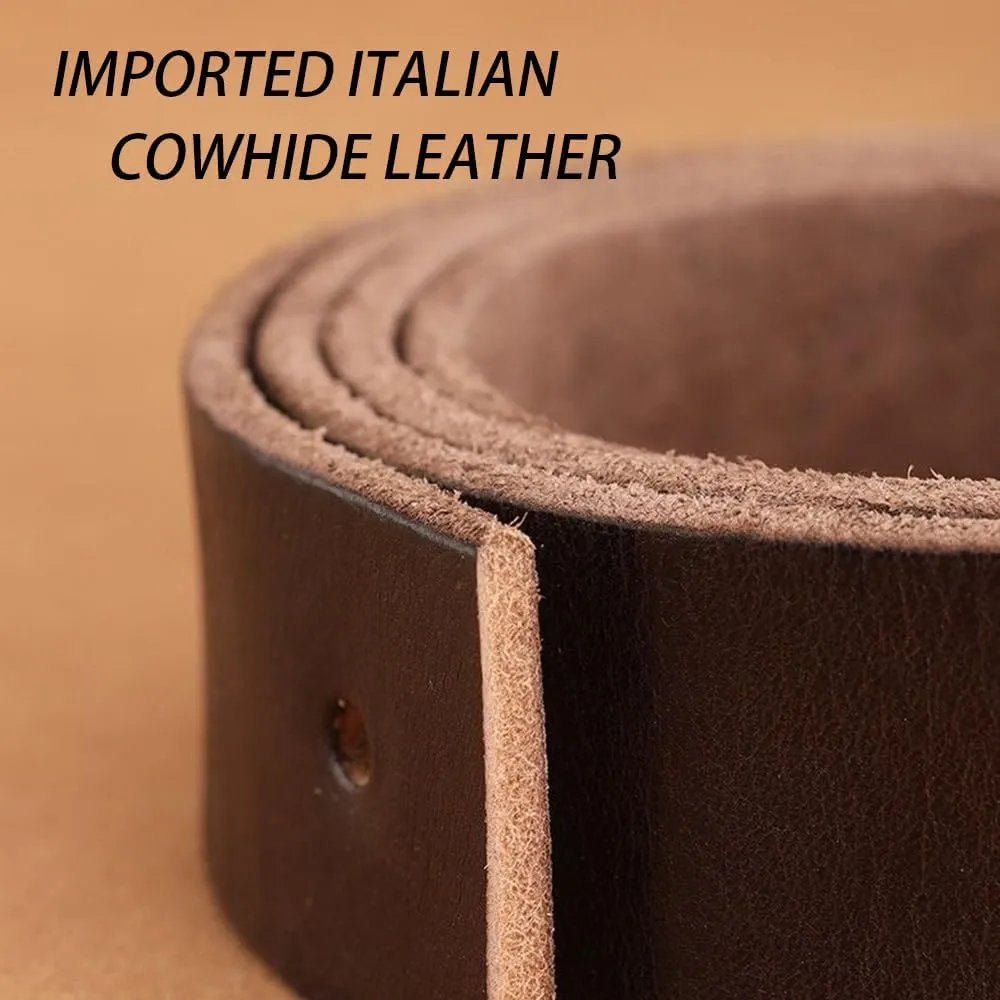 DOOPAI Men's Genuine Leather Casual Belt -Full Grain Leather Belt for Men- 1.5" Handmade Jeans Belt with Gift Box