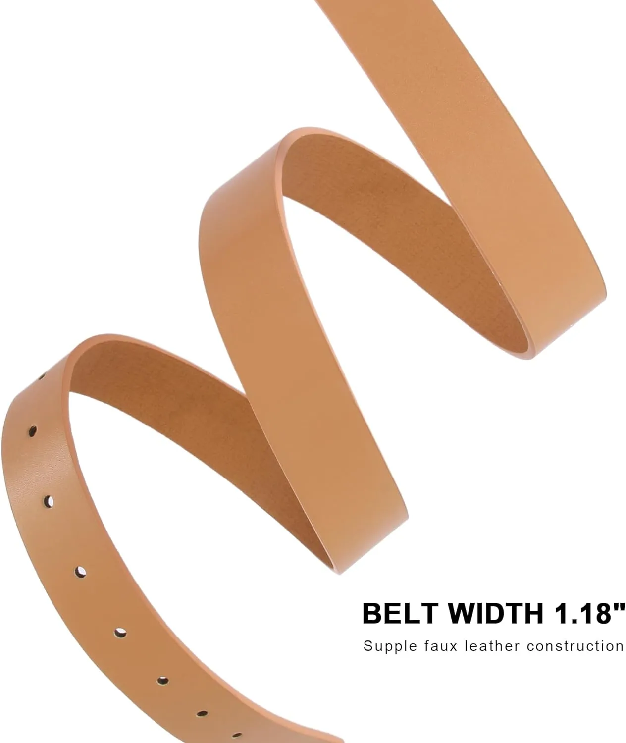 Earnda Leather Belts for Women Casual Fashion Waist Belt with Liquid Shapes Gold Buckle for Jeans Pants Dresses