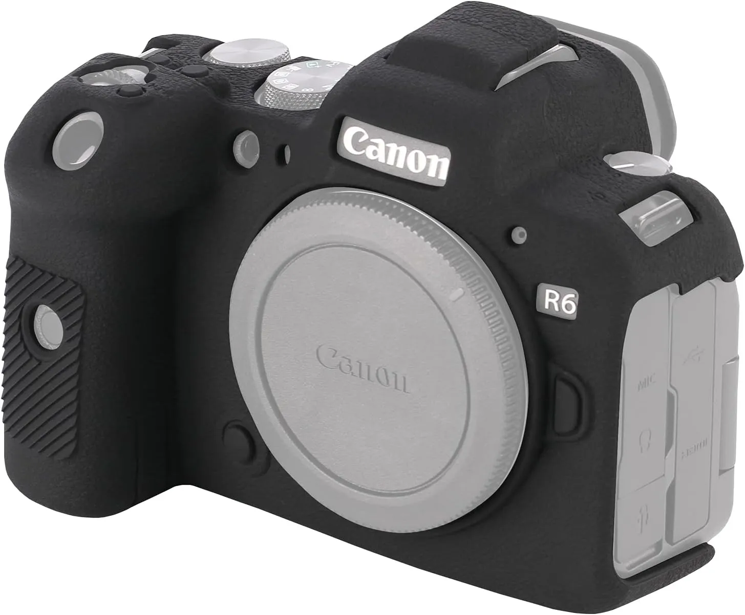 Easy Hood Camera Case for Canon EOS R6, Anti-Slip Texture, Snug Fit Soft Silicone Rubber Protective Camera Cover Protector Shell (Black)