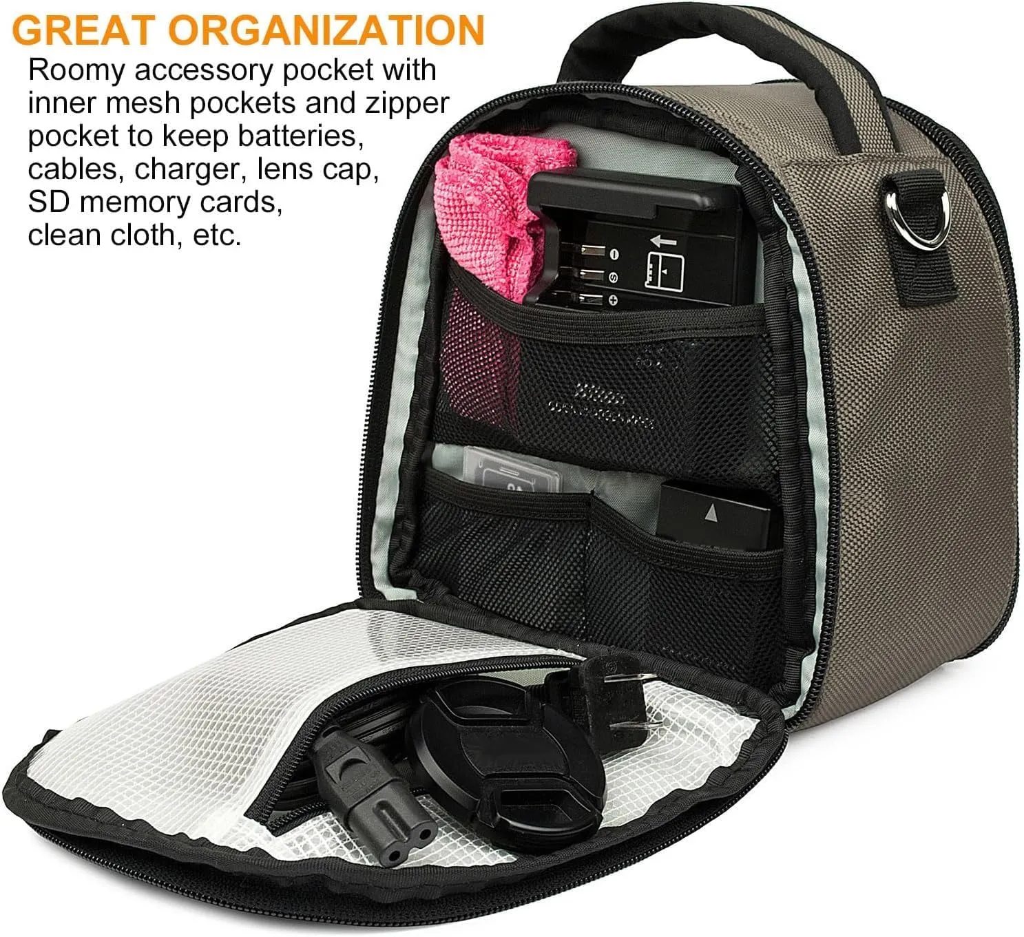 eBigValue DSLR SLR Camera Shoulder Bag Case Compatible With LUMIX DMC FZ70 FZ80 LX10 DMC-G5KK GX9 GX85 LZ40 G9 G7 GH5 G7 X Mark II