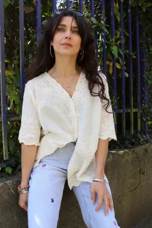 Embroidered cotton shirt