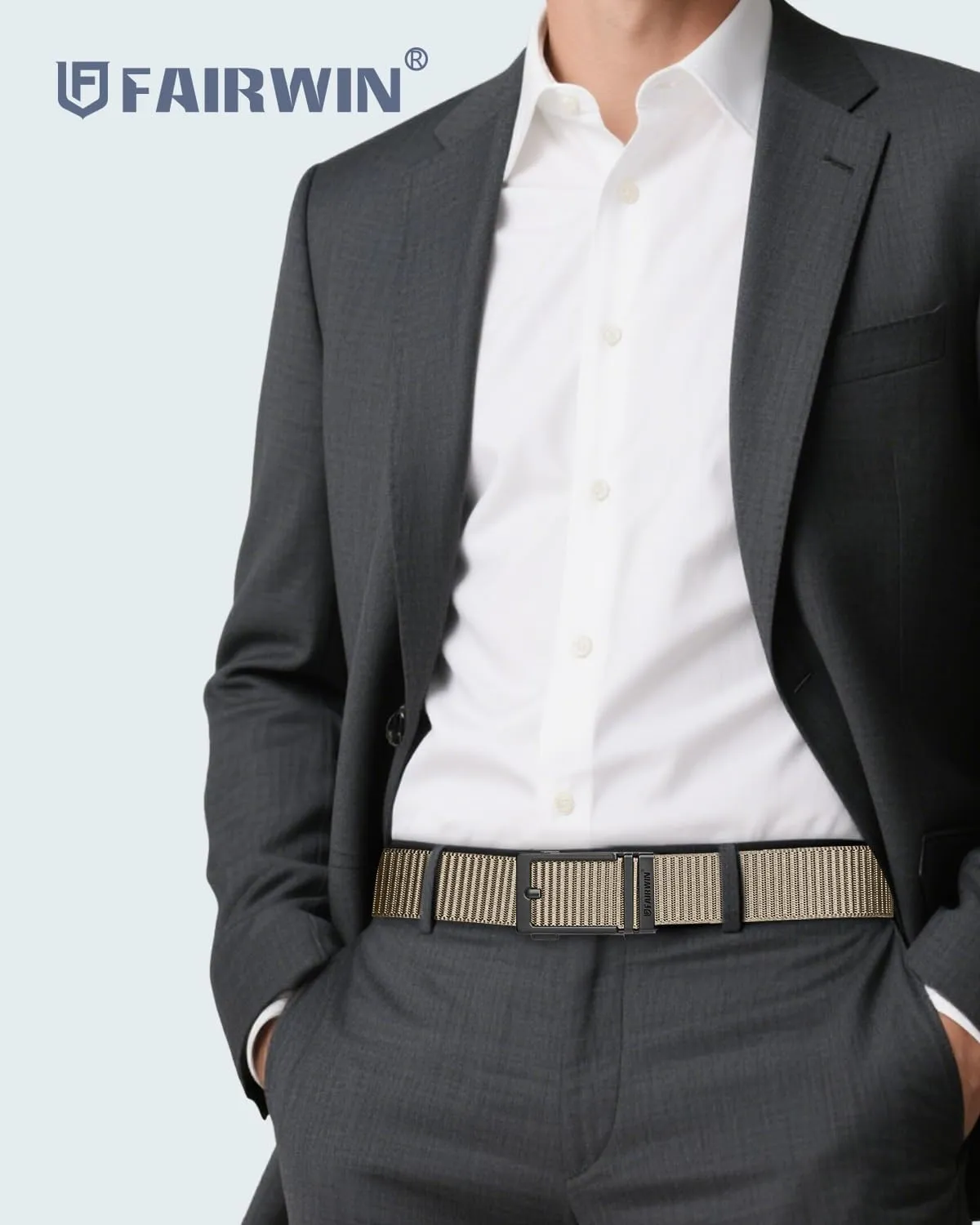 FAIRWIN Men's Ratchet Belt - Nylon Web Work Belt with Automatic Buckle, Adjustable for Jeans, Pants, Golf, and Everyday Use
