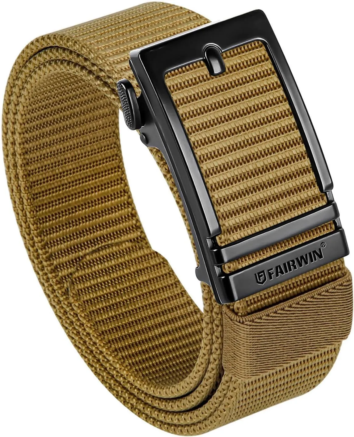 FAIRWIN Men's Ratchet Belt - Nylon Web Work Belt with Automatic Buckle, Adjustable for Jeans, Pants, Golf, and Everyday Use
