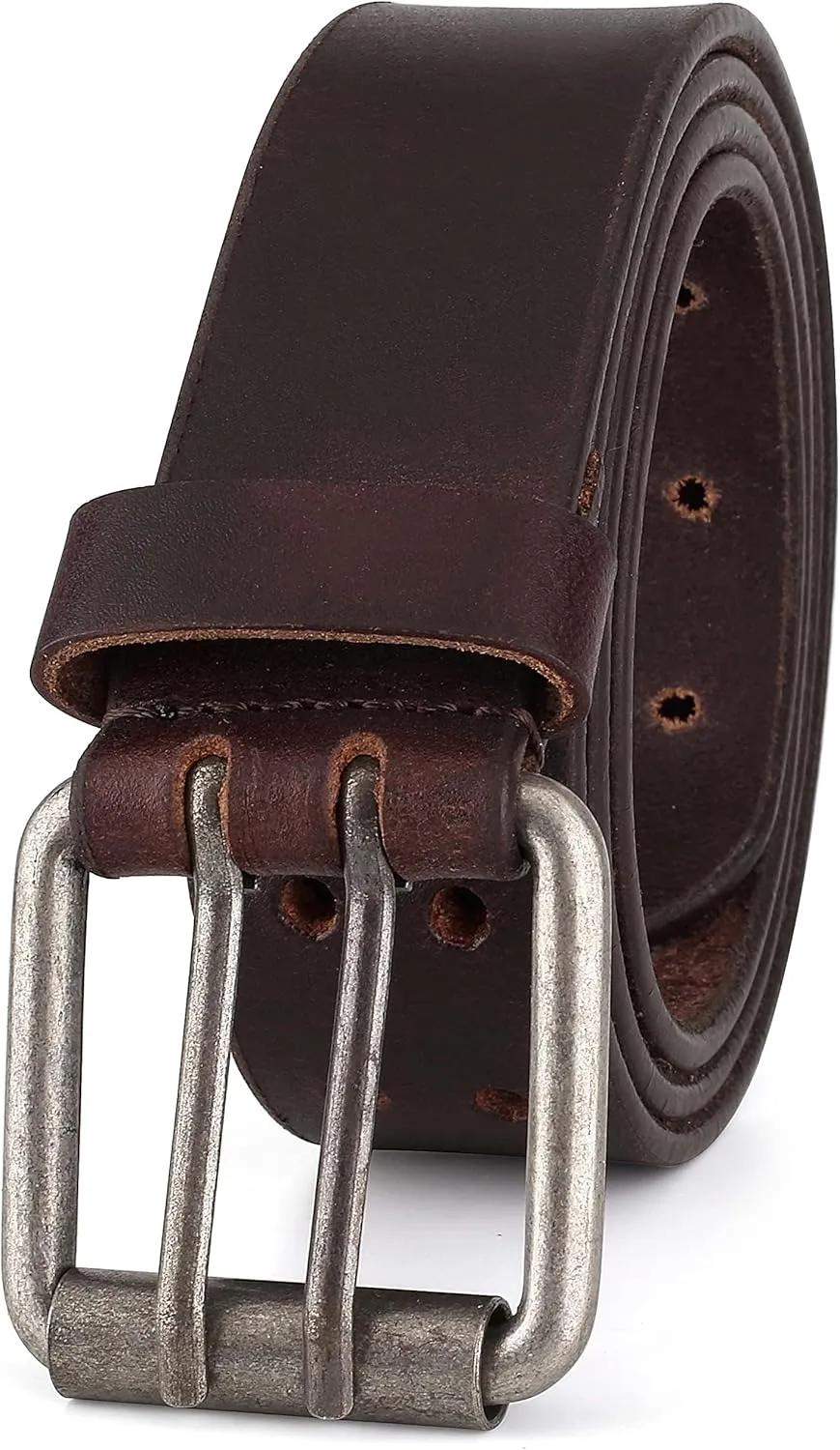 F&L CLASSIC Leather Work Belt, Heavy Duty Double Prong full grain Leather Belts for Men 1 1/2", Mens Casual Belts for Jeans