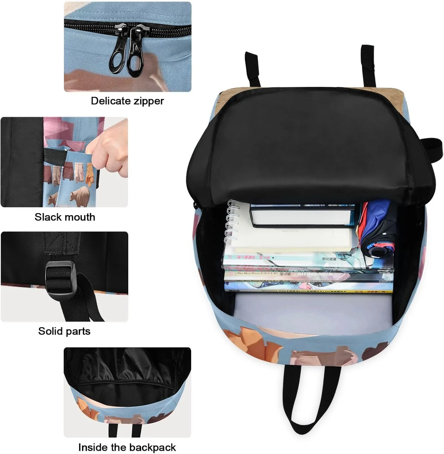 Farm Background Laundry on a Line Backpack Set Cooler Bags Insulated Waterproof, Girl Backpacks with Lunchbox