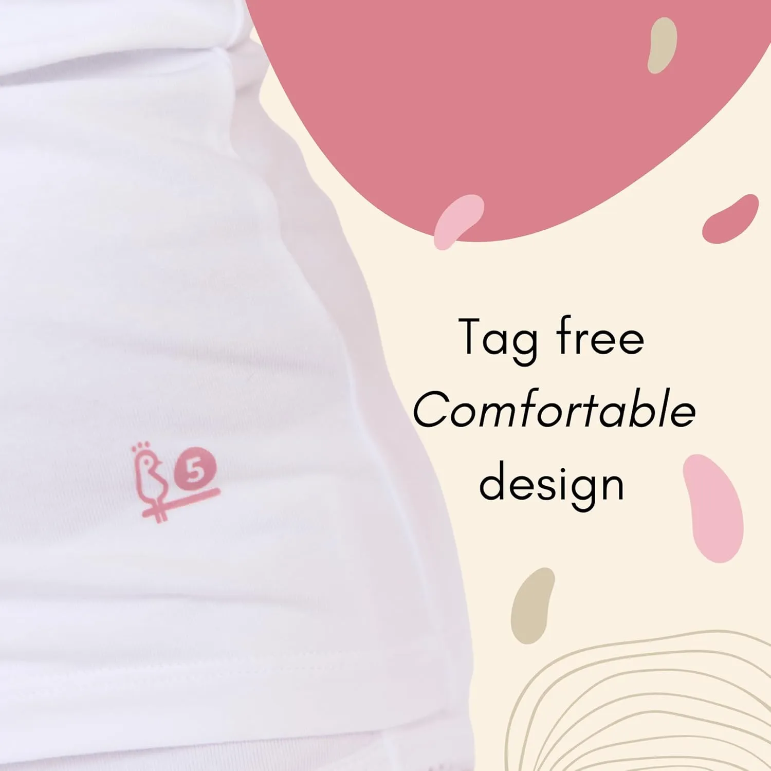 Feathers Girls Solid White Snug Fit Tagless Cami Vest - 100% Cotton Super Soft Undershirts (3/Pack)