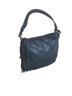 Fgalaze Blue Leather Bag Braided Handle Fashion and Casual Shoulder Handbags Trendy Purses and Bags, Annabelle