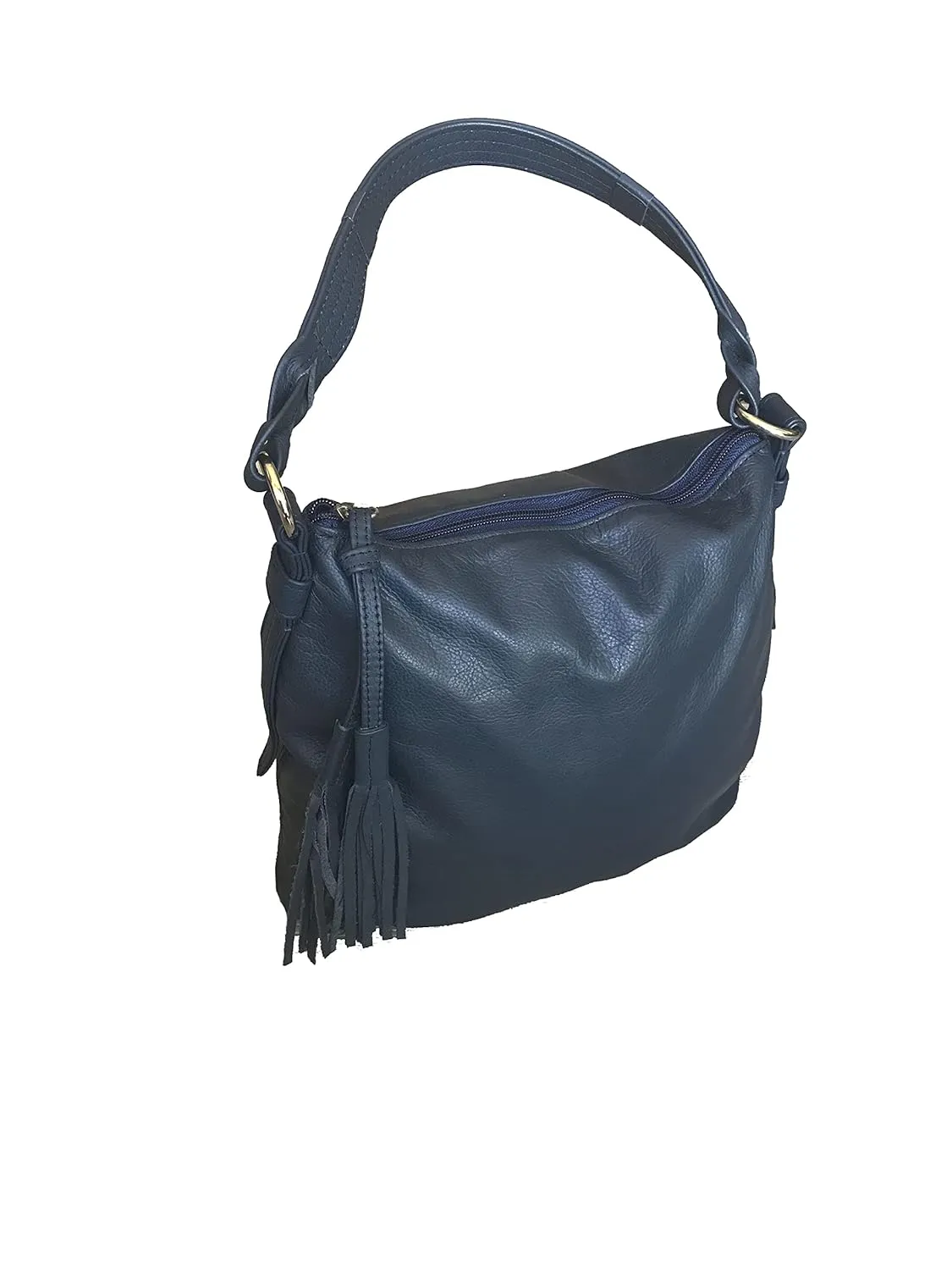 Fgalaze Blue Leather Bag Braided Handle Fashion and Casual Shoulder Handbags Trendy Purses and Bags, Annabelle