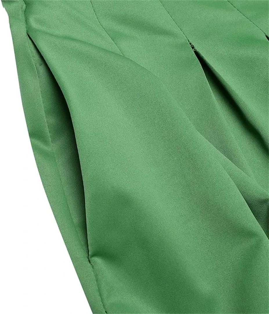 Fnfmrfmr Women High Waist Long Skirt Solid Pleated Zipper A Line Party Office Lady Work Skirts
