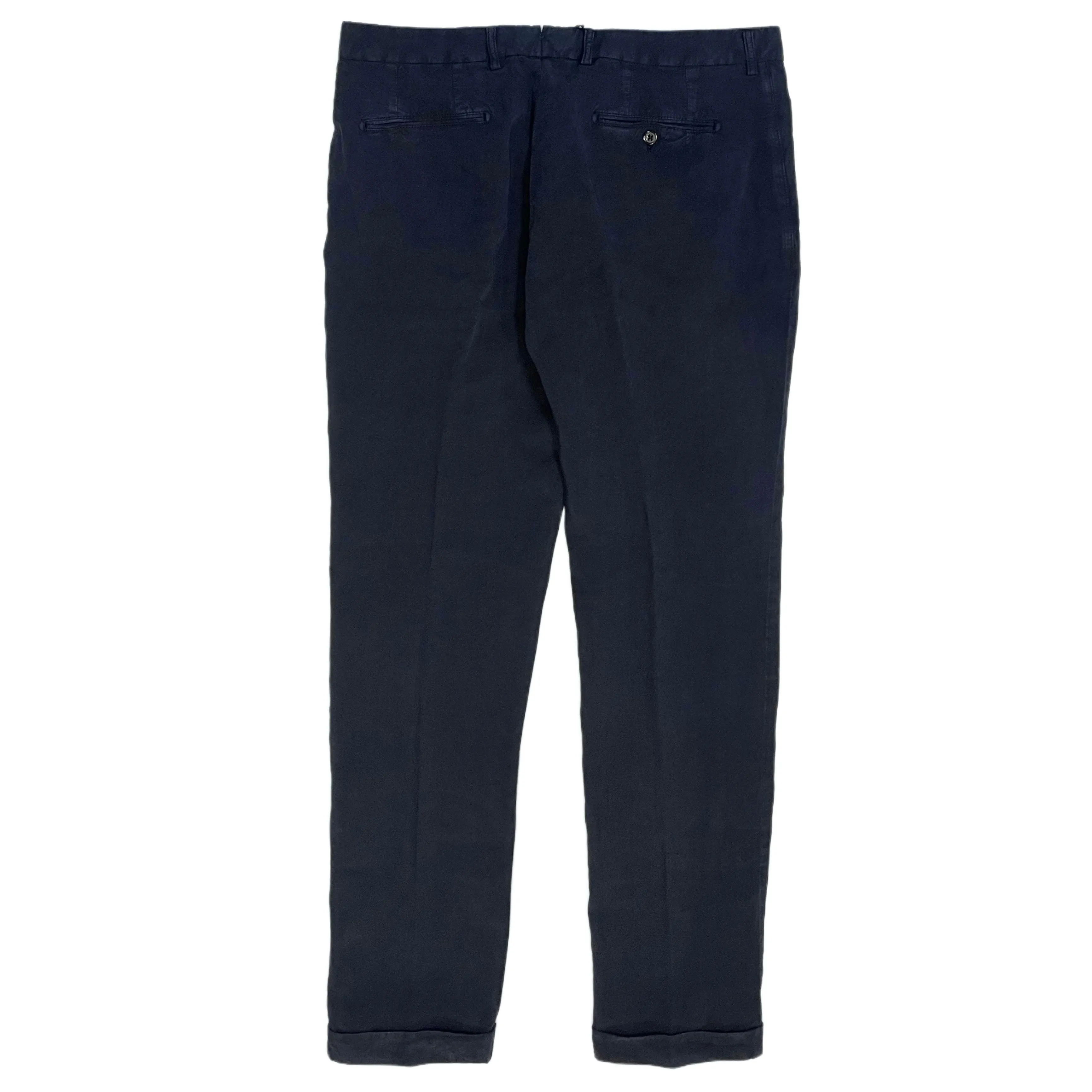 FRESH Positano Lyocell Linen Pleated Chino Pants In Navy