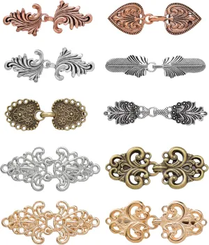 Fxiqini 10Pcs Vintage Cardigan Sweater Clips - Shawl Collar Shirts Dress Brooch for Women - Swirl Cape Cloak Scarf Clip