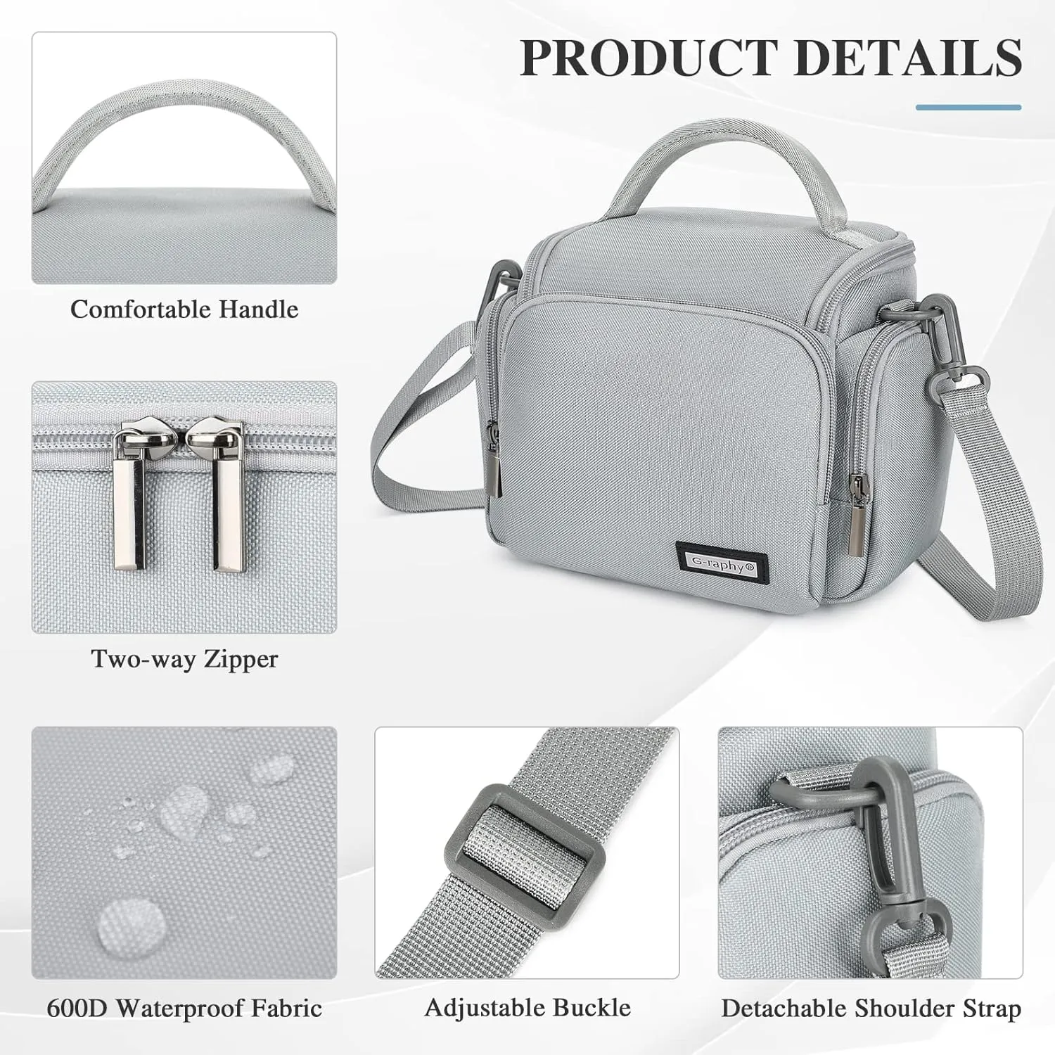 G-raphy Camera Bag Camera Sling Bag with Removable Dividers and Straps for Dslr Slr Mirroless Cameras, Flash,Lenses and other Camera Accessories