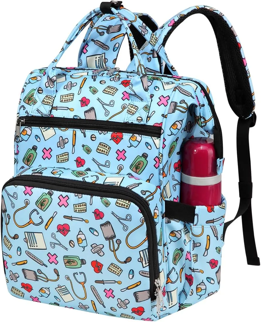 Gatycallaty Women's Large Backpack Purse - 10.6"L x 7.6"W x 16.4"H, 20L Capacity, 2 Compartments, 12 Pockets, Holds 15.6" Laptop
