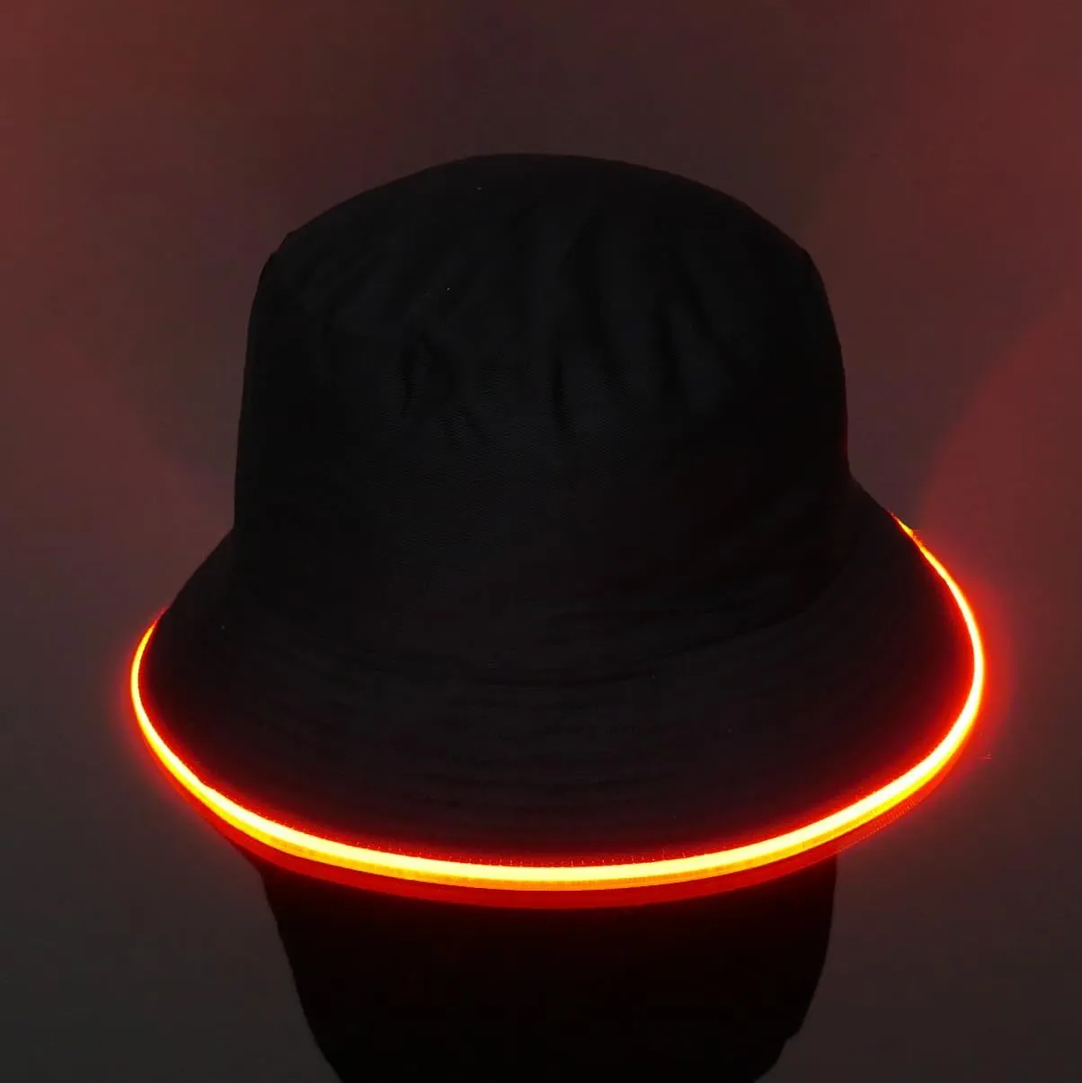 GEN 2 Multicolor LED Bucket Hat - 7 LED Colors Reversible Bucket Hat - Faux Leather Rave Bucket Hat for Men, Women