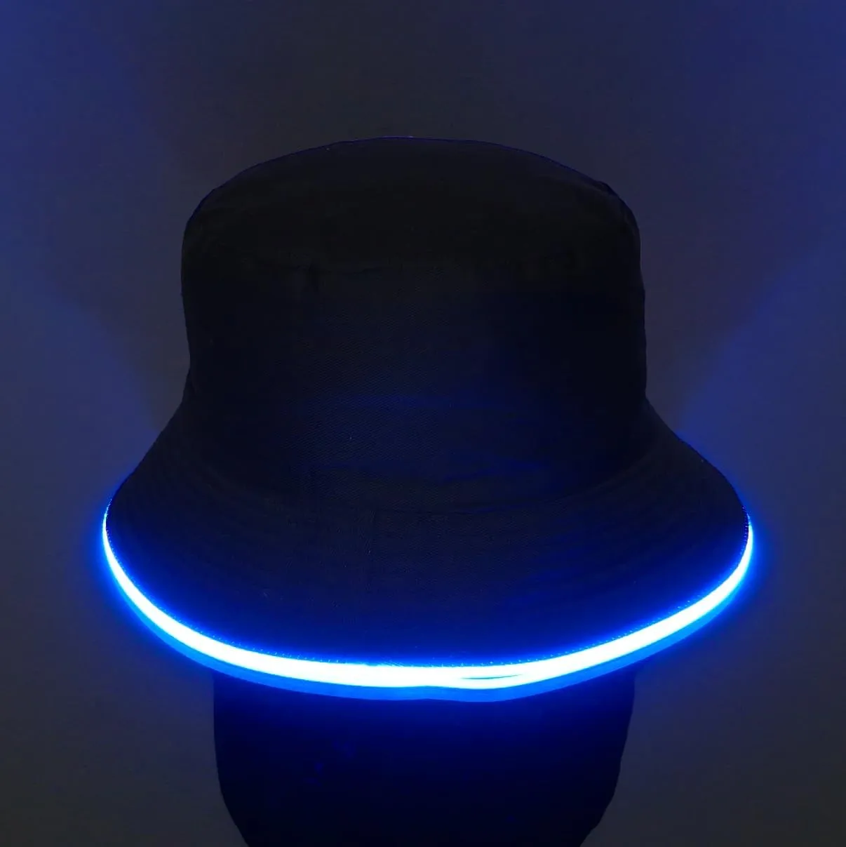 GEN 2 Multicolor LED Bucket Hat - 7 LED Colors Reversible Bucket Hat - Faux Leather Rave Bucket Hat for Men, Women