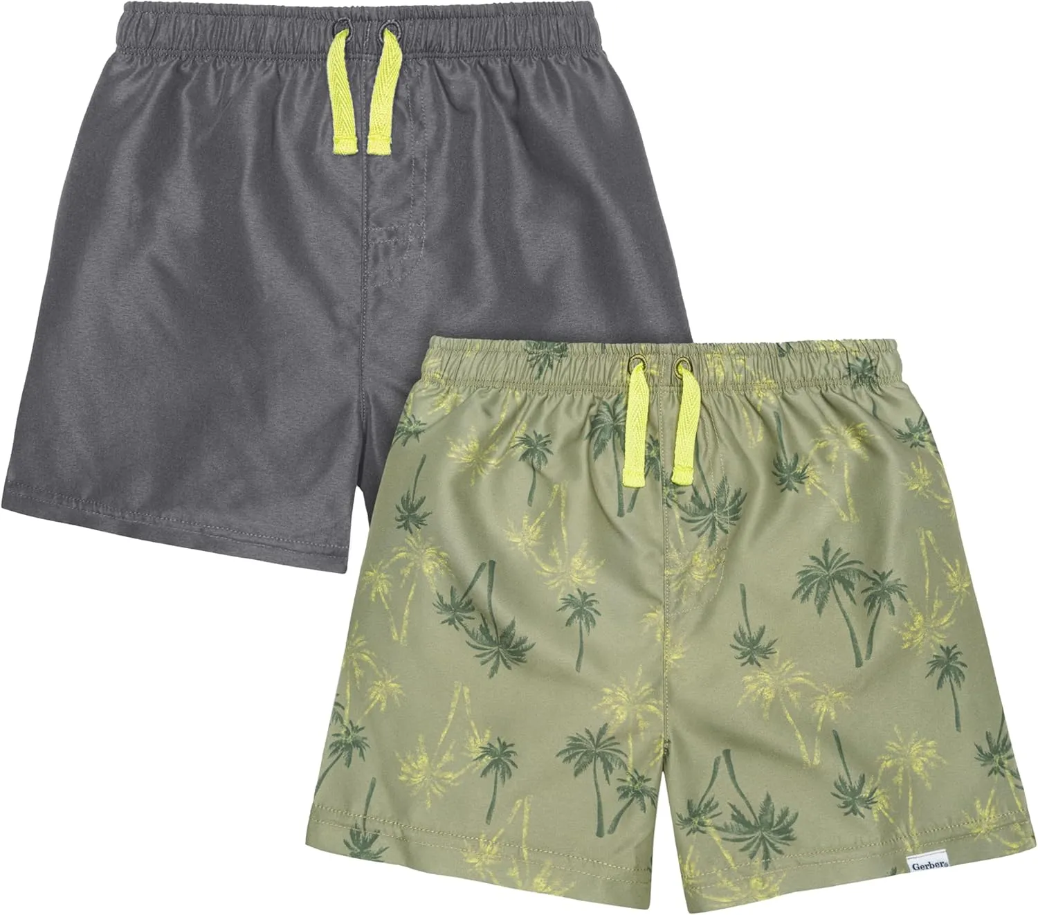 Gerber Baby Boys' Toddler 2-Pack Swim Trunks