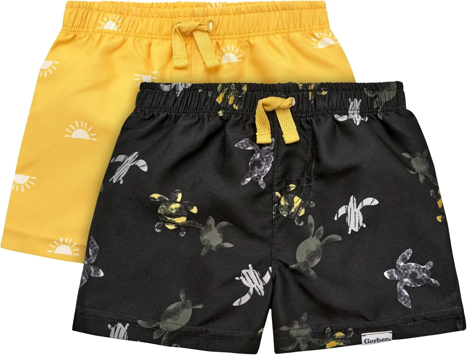 Gerber Baby Boys' Toddler 2-Pack Swim Trunks