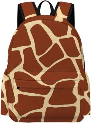 Giraffe Print Backpacks Bookbag Animal Skin Laptop Bag Daypack Travel Hiking Camping 16 Inch