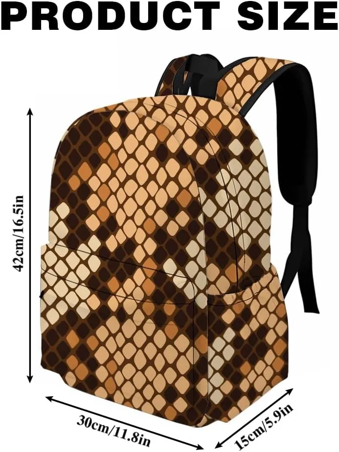 Giraffe Print Backpacks Bookbag Animal Skin Laptop Bag Daypack Travel Hiking Camping 16 Inch
