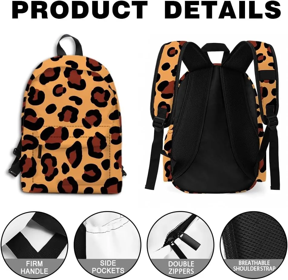 Giraffe Print Backpacks Bookbag Animal Skin Laptop Bag Daypack Travel Hiking Camping 16 Inch