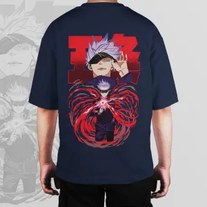 Gojo: The Strongest Sorcerer Oversized T-Shirt (Left Pocket & Back)