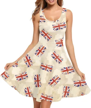 Gomyblomy Tank Dress for Women A-line Knee Length Summer Casual Travel Beach Cover Up Soft Comfy Lightweight Size XS-4XL