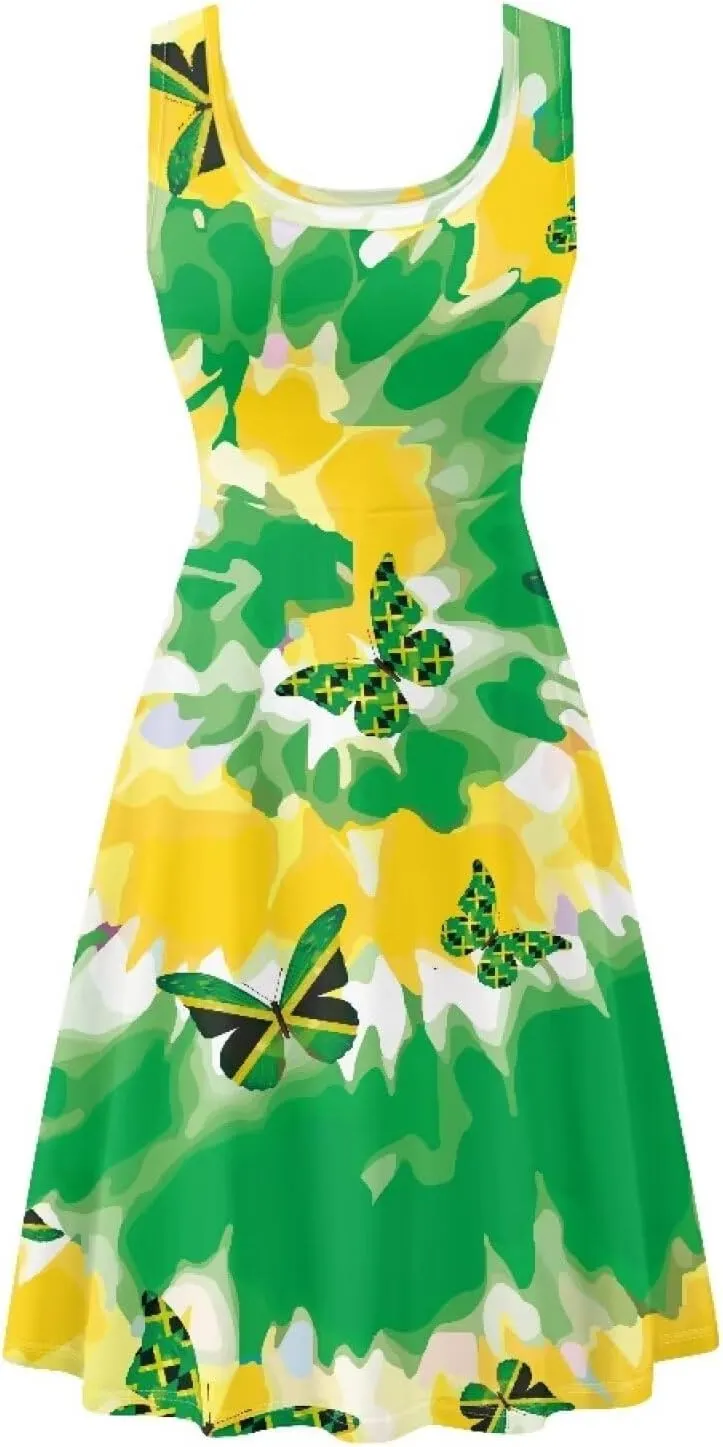 Gomyblomy Tank Dress for Women A-line Knee Length Summer Casual Travel Beach Cover Up Soft Comfy Lightweight Size XS-4XL