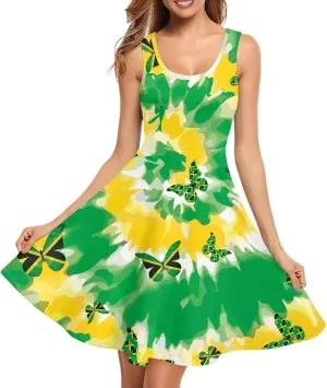 Gomyblomy Tank Dress for Women A-line Knee Length Summer Casual Travel Beach Cover Up Soft Comfy Lightweight Size XS-4XL