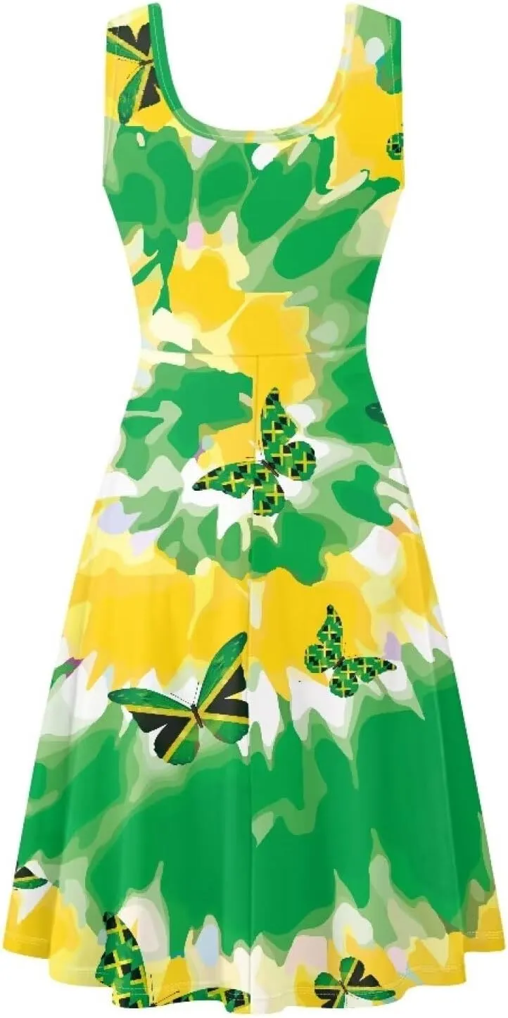 Gomyblomy Tank Dress for Women A-line Knee Length Summer Casual Travel Beach Cover Up Soft Comfy Lightweight Size XS-4XL