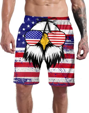 Goodstoworld Men's Novelty Swimtrunks Quick Dry 3D Printed Mesh Lining Beach Board Shorts with Pockets S-4XL