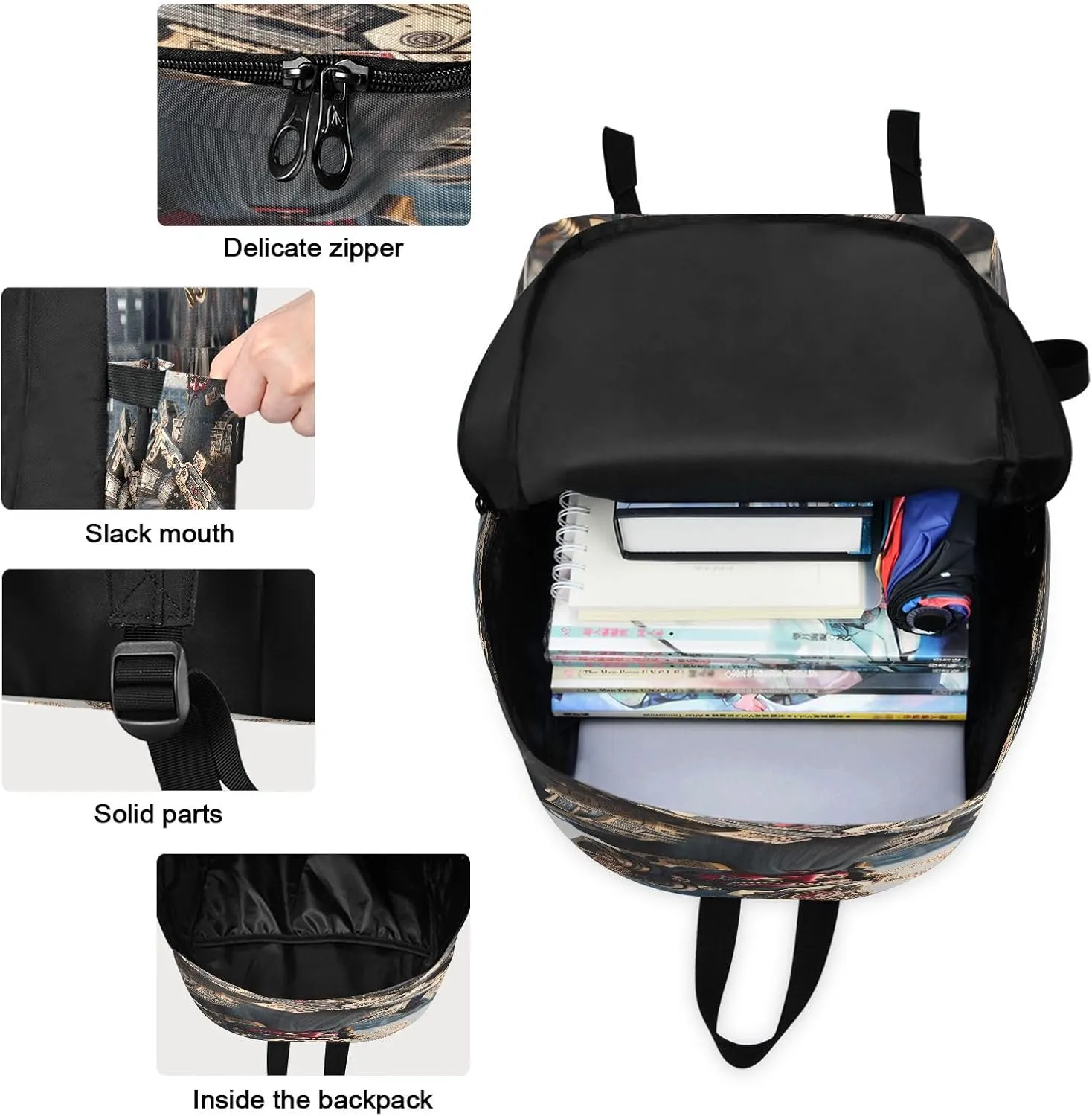 Guan Gong Mech Warrior Backpacks and Lunchboxes Waterproof Backpack Cooler Bag Boys Bagpack with Lunch Bag, Kids Backpacks with Lunch Bag